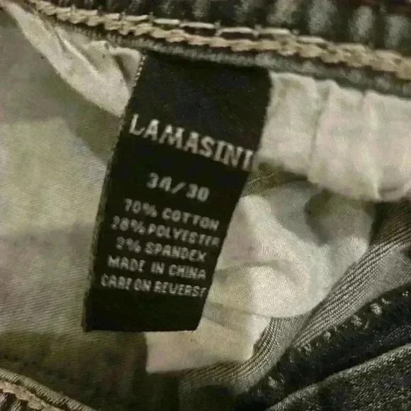 Lamasini Men's Gray Denim Medium Wash Mid-Rise Straight Wide Leg Jeans,Sz 34/30 - Picture 3 of 6